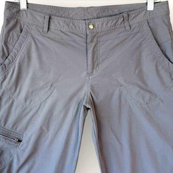 Eddie Bauer Travex Cargo Capri Active Pants Mid Rise Drawcord Hem Size 14 Gray - Picture 5 of 16